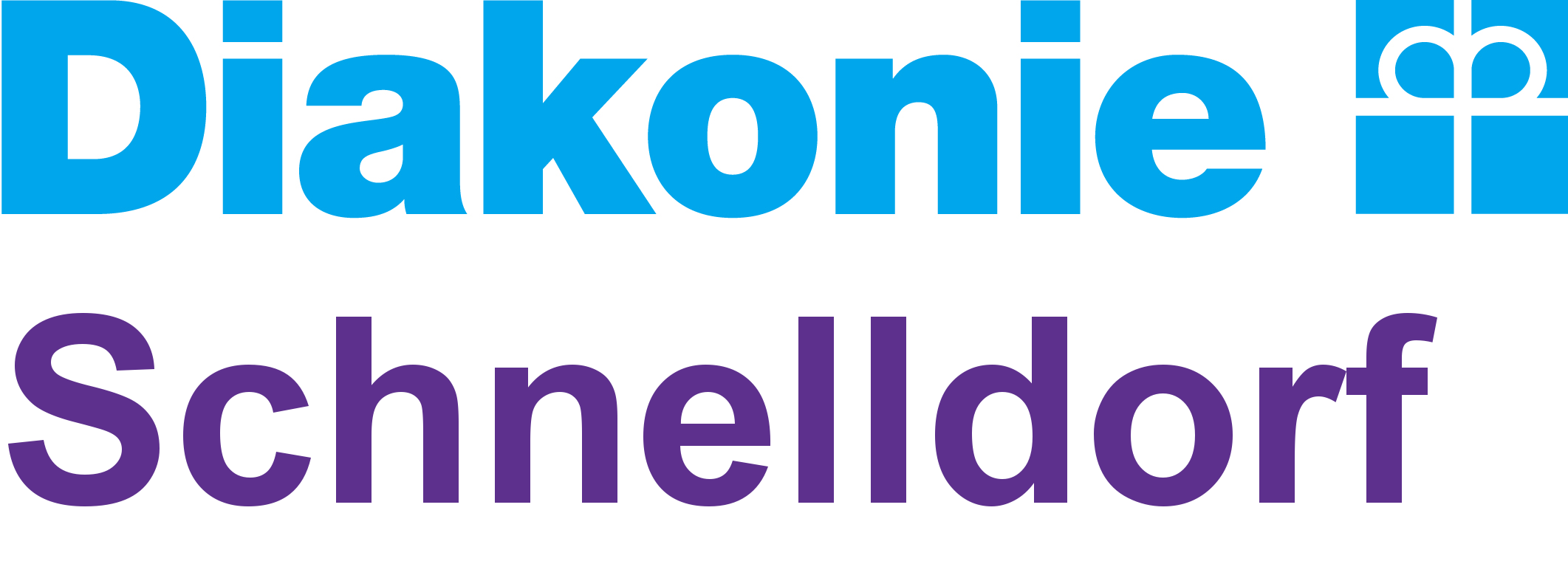 Diakonie Schnelldorf Logo, blau und lila.